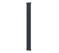 UK Radiators 1880BTU H1800mm x W196mm Anthracite 2 Column Vertical Traditional Cast-Iron Style Radiator Alpha - with Feet