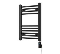 Uk Radiators 200W H600mm X W400mm Black Curved Ladder Thermostatic Wifi Electric Heated Towel Rail Zennor
