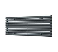 Uk Radiators 2187Btu H464mm X W1200mm Anthracite Elliptical Tube Horizontal Designer Radiator Omeara Axis