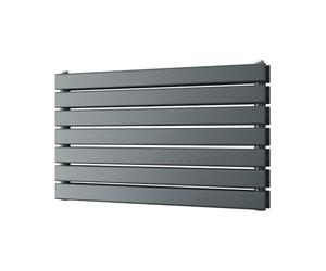 UK Radiators 2249BTU H476mm x W800mm Anthracite Flat Tube Horizontal Designer Radiator Typhoon Axis