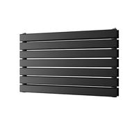 UK Radiators 2249BTU H476mm x W800mm Black Flat Tube Horizontal Designer Radiator Typhoon Axis