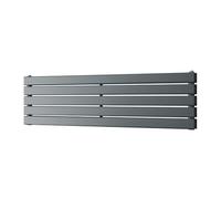 UK Radiators 2436BTU H340mm x W1200mm Anthracite Flat Tube Horizontal Designer Radiator Typhoon Axis