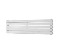 UK Radiators 2436BTU H340mm x W1200mm White Flat Tube Horizontal Designer Radiator Typhoon Axis