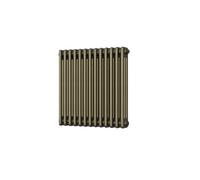UK Radiators 2573BTU H600mm x W599mm Antique Brass 3 Column Horizontal Traditional Cast-Iron Style Radiator Alpha