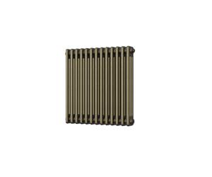 UK Radiators 2573BTU H600mm x W599mm Antique Brass 3 Column Horizontal Traditional Cast-Iron Style Radiator Alpha