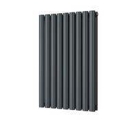 Uk Radiators 2600Btu H800mm X W522mm Anthracite Elliptical Tube Horizontal Designer Radiator Omeara