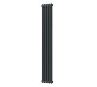 UK Radiators 2726BTU H1800mm x W284mm Anthracite 2 Column Vertical Traditional Cast-Iron Style Radiator Alpha - with Feet