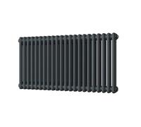 UK Radiators 2859BTU H500mm x W988mm Anthracite 2 Column Horizontal Traditional Cast-Iron Style Radiator Alpha - with Feet
