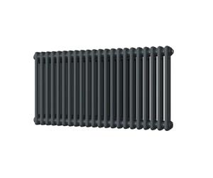 UK Radiators 2859BTU H500mm x W988mm Anthracite 2 Column Horizontal Traditional Cast-Iron Style Radiator Alpha - with Feet