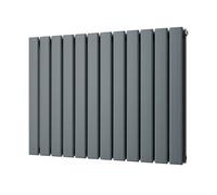 Uk Radiators 2941Btu H600mm X W816mm Anthracite Flat Tube Horizontal Designer Radiator Typhoon