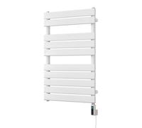 Uk Radiators 300W H816mm X W500mm White Flat Tube Thermostatic Wifi Designer Electric Heated Towel Rail Typhoon