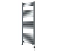 Uk Radiators 3057Btu H1800mm X W600mm Anthracite Straight Ladder Thermostatic Wifi Dual Fuel Heated Towel Rail Zennor