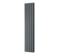 Uk Radiators 3081Btu H1600mm X W340mm Anthracite Flat Tube Vertical Designer Radiator Typhoon
