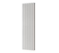 Uk Radiators 3119Btu H1400mm X W408mm White Flat Tube Vertical Designer Radiator Typhoon