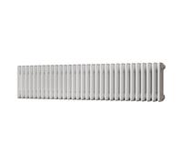 UK Radiators 3153BTU H300mm x W1355mm White 3 Column Horizontal Traditional Cast-Iron Style Radiator Alpha - with Feet