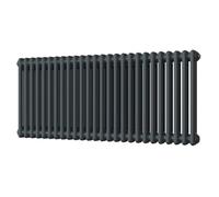 UK Radiators 3368BTU H500mm x W1164mm Anthracite 2 Column Horizontal Traditional Cast-Iron Style Radiator Alpha - with Feet