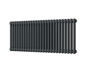 UK Radiators 3368BTU H500mm x W1164mm Anthracite 2 Column Horizontal Traditional Cast-Iron Style Radiator Alpha - with Feet