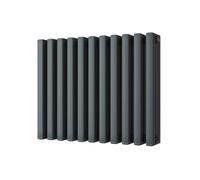 Uk Radiators 3545Btu H600mm X W730mm Anthracite Square Tube Horizontal Traditional Cast-Iron Style Radiator Temple