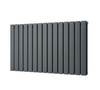 Uk Radiators 3675Btu H600mm X W1020mm Anthracite Flat Tube Horizontal Designer Radiator Typhoon