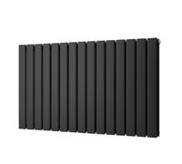 Uk Radiators 3675Btu H600mm X W1020mm Black Flat Tube Horizontal Designer Radiator Typhoon
