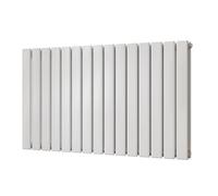 Uk Radiators 3675Btu H600mm X W1020mm White Flat Tube Horizontal Designer Radiator Typhoon