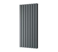 UK Radiators 3897BTU H1200mm x W544mm Anthracite Flat Tube Vertical Designer Radiator Typhoon