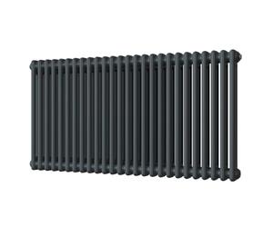 UK Radiators 3992BTU H600mm x W1164mm Anthracite 2 Column Horizontal Traditional Cast-Iron Style Radiator Alpha - with Feet