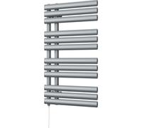 Uk Radiators 400W H884mm X W500mm Silver Elliptical Tube Standard Designer Electric Heated Towel Rail Percival