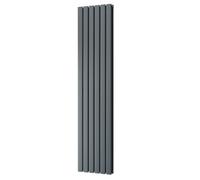 Uk Radiators 4105Btu H1800mm X W408mm Anthracite Flat Tube Vertical Designer Radiator Typhoon