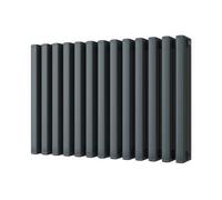 Uk Radiators 4207Btu H600mm X W886mm Anthracite Square Tube Horizontal Traditional Cast-Iron Style Radiator Temple
