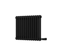 UK Radiators 500W H500mm x W592mm Black Electric 2 Column Horizontal Traditional Cast-Iron Style Radiator Alpha