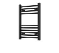 Uk Radiators 611Btu H600mm X W400mm Black Curved Ladder Heated Towel Rail Zennor