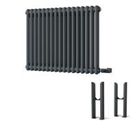 UK Radiators 700W H600mm x W768mm Anthracite Electric 2 Column Horizontal Traditional Cast-Iron Style Radiator Alpha