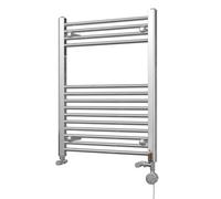 Uk Radiators 833Btu H800mm X W600mm Chrome Straight Ladder Thermostatic Dual Fuel Heated Towel Rail Zennor