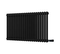 UK Radiators 900W H600mm x W988mm Black Electric 2 Column Horizontal Traditional Cast-Iron Style Radiator Alpha