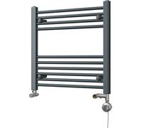 Uk Radiators 914Btu H600mm X W600mm Anthracite Straight Ladder Dual Fuel Heated Towel Rail Zennor