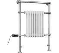 Uk Radiators Adisham White Thermostatic Heated Towel Rail Column Wifi Bathroom Radiator 600W - (H) 963 X (W) 673mm