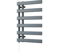 Uk Radiators Agar Anthracite Standard Heated Towel Rail Flat Tube Bathroom Radiator 300W - (H) 748 X (W) 500mm