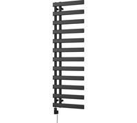 Uk Radiators Agar Black Thermostatic Heated Towel Rail Flat Tube Wifi Bathroom Radiator 600W - (H) 1564 X (W) 500mm