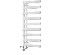 Uk Radiators Agar Flat Tube Thermostatic Dual Fuel Heated Bathroom Towel Rail White Btu1624 - (H) 1156 X (W) 500mm
