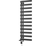 Uk Radiators Agar Flat Tube Thermostatic Wifi Dual Fuel Heated Bathroom Towel Rail Black Btu2187 - (H) 1564 X (W) 500mm