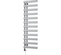 Uk Radiators Agar Silver Thermostatic Heated Towel Rail Flat Tube Wifi Bathroom Radiator 600W - (H) 1564 X (W) 500mm