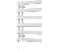 Uk Radiators Agar White Standard Heated Towel Rail Flat Tube Bathroom Radiator 300W - (H) 748 X (W) 500mm
