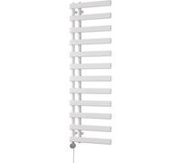 Uk Radiators Agar White Thermostatic Heated Towel Rail Flat Tube Bathroom Radiator 600W - (H) 1564 X (W) 500mm