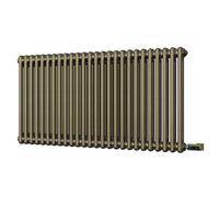 Uk Radiators Alpha Antique Brass Double Column Horizontal Steel Smart Oil-Free Radiator 1200W (H) 600 X (W) 1164mm