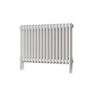 Uk Radiators Alpha Double Column Horizontal Traditional Cast-Iron Style Radiator W/ Feet White Btu2221 - (H) 500 X (W) 768mm