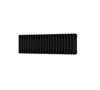 Uk Radiators Alpha Quad Column Horizontal Traditional Cast-Iron Style Radiator W/ Feet Black Btu3030 - (H) 300 X (W) 988mm