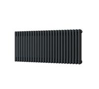 Uk Radiators Alpha Triple Column Horizontal Traditional Cast-Iron Style Radiator Anthracite Btu4279 - (H) 500 X (W) 1177mm