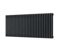Uk Radiators Alpha Triple Column Horizontal Traditional Cast-Iron Style Radiator Anthracite Btu5817 - (H) 600 X (W) 1355mm
