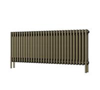 Uk Radiators Alpha Triple Column Horizontal Traditional Cast-Iron Style Radiator W/ Feet Antique Brass Btu4924 H 500 X W 1355mm